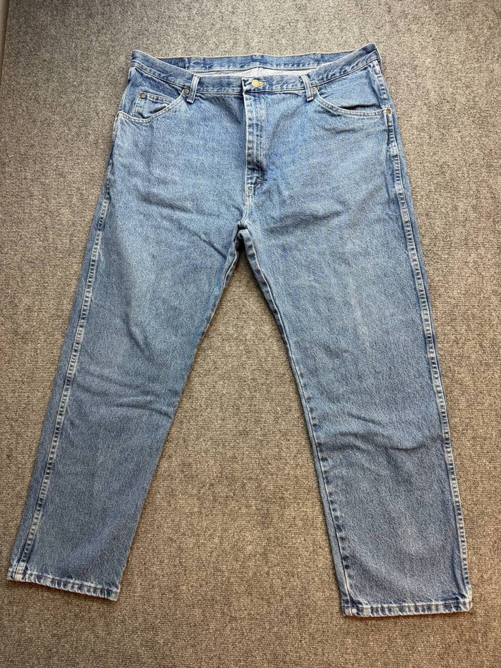 Vintage Wrangler Mens W42 L30 Regular Fit Straight Leg Jeans Light Wash